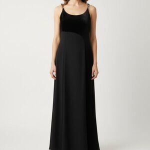 Vintage Scott McClintock Dress Velvet Black Maxi Goth Whimsigoth Formal 6